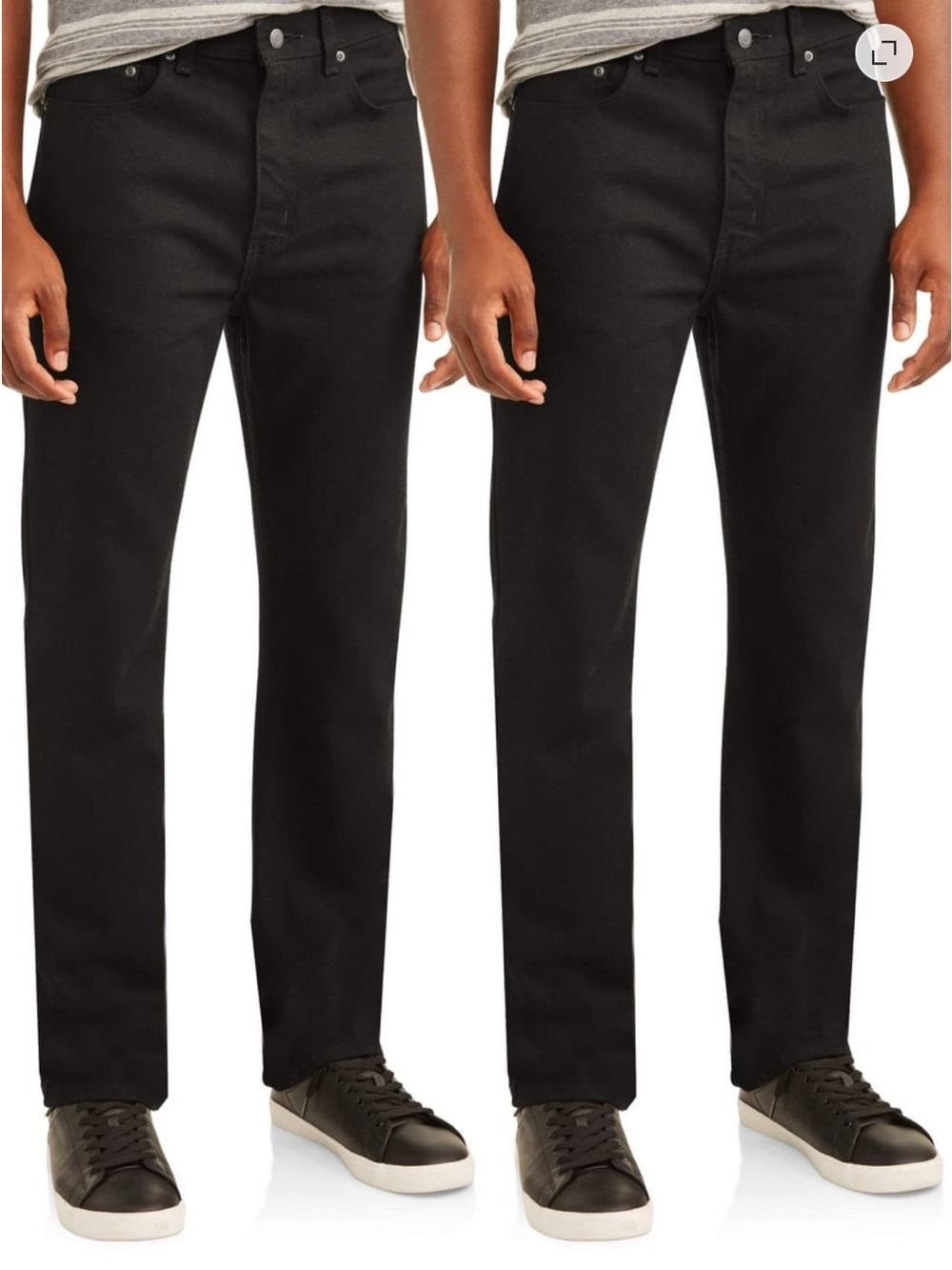 NWT  George Men's Regular Fit 100% Cotton Jeans, 2-Pack, Sz 36 x 32 black